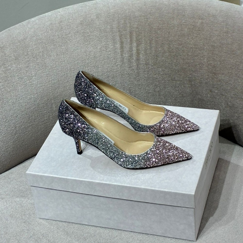 [아울렛] 지미추 AURORA 글리터 여성 펌프스힐