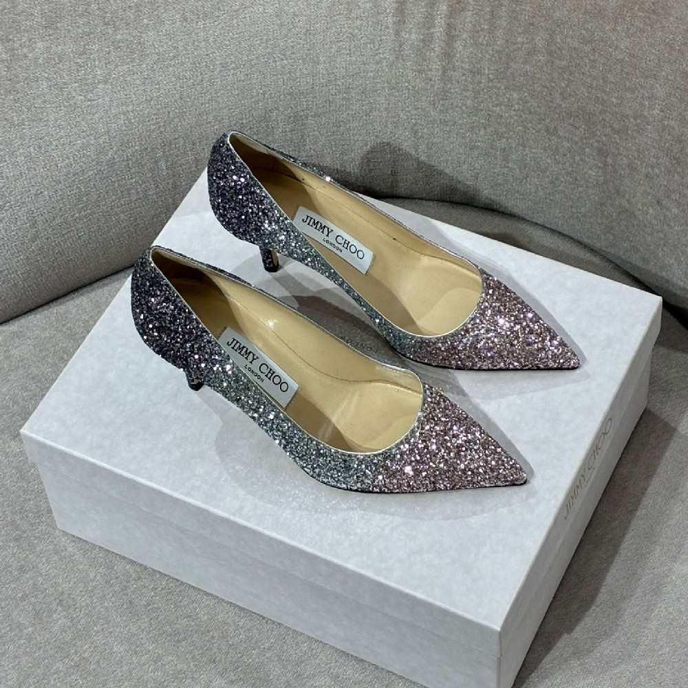 [아울렛] 지미추 AURORA 글리터 여성 펌프스힐