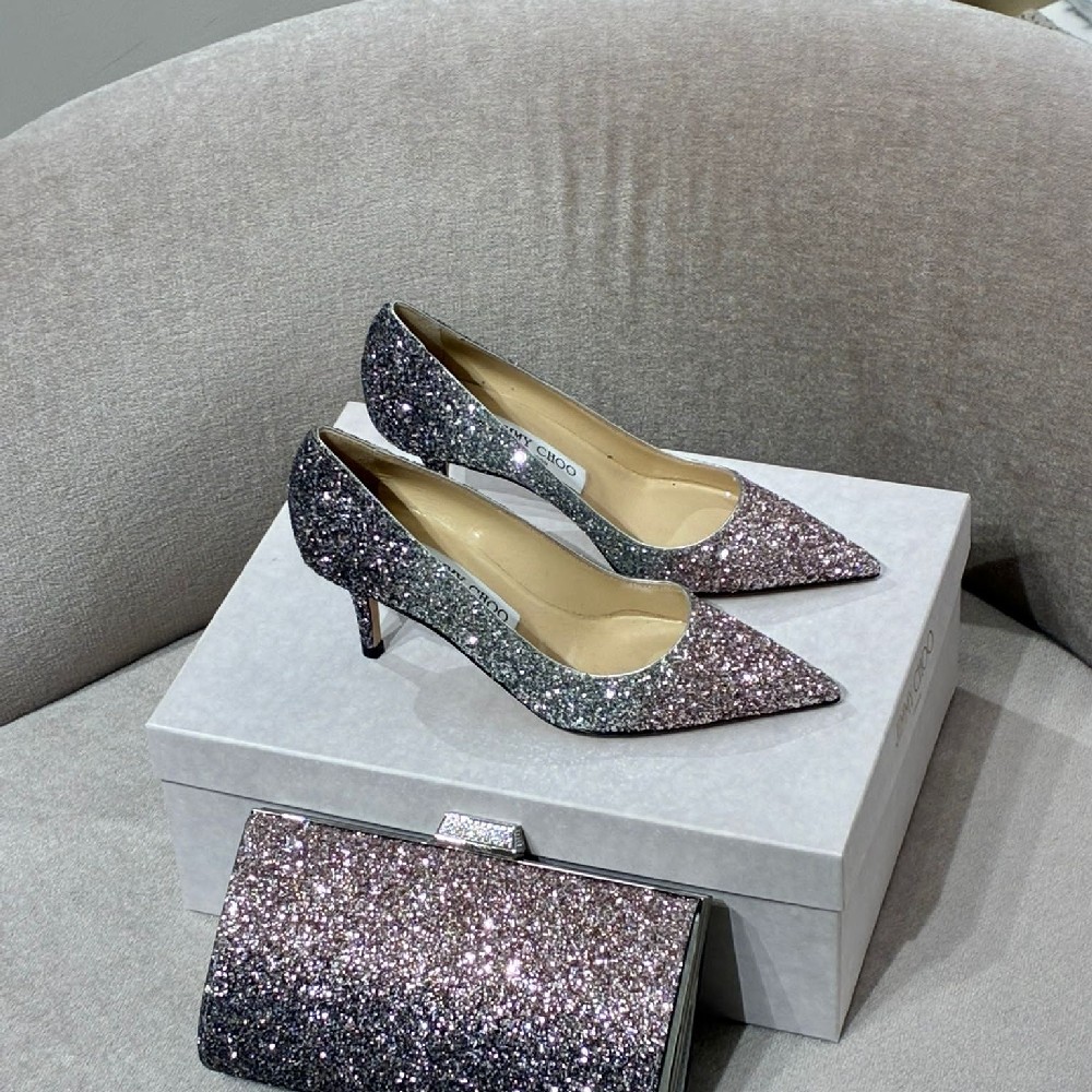 [아울렛] 지미추 AURORA 글리터 여성 펌프스힐
