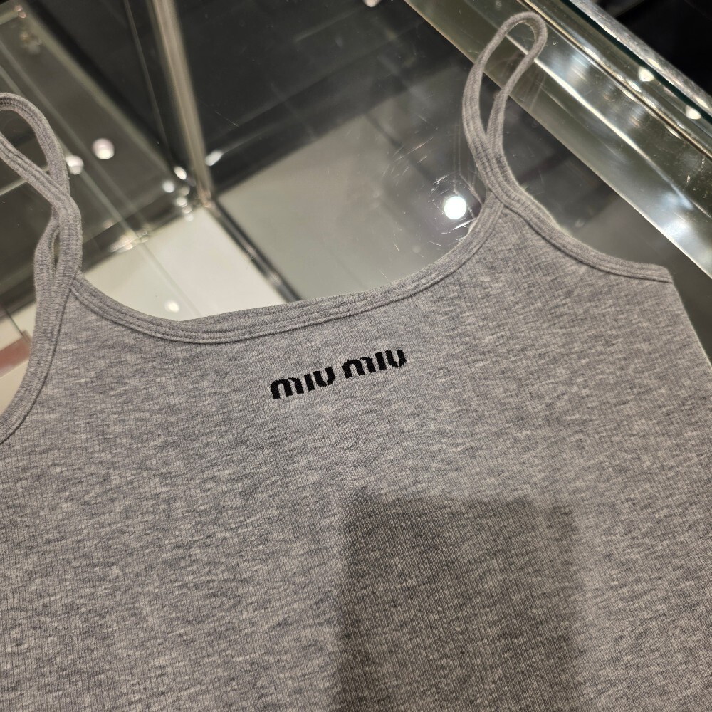 [아울렛] 미우미우 심리스 멜라지 롱 원피스 MJA901