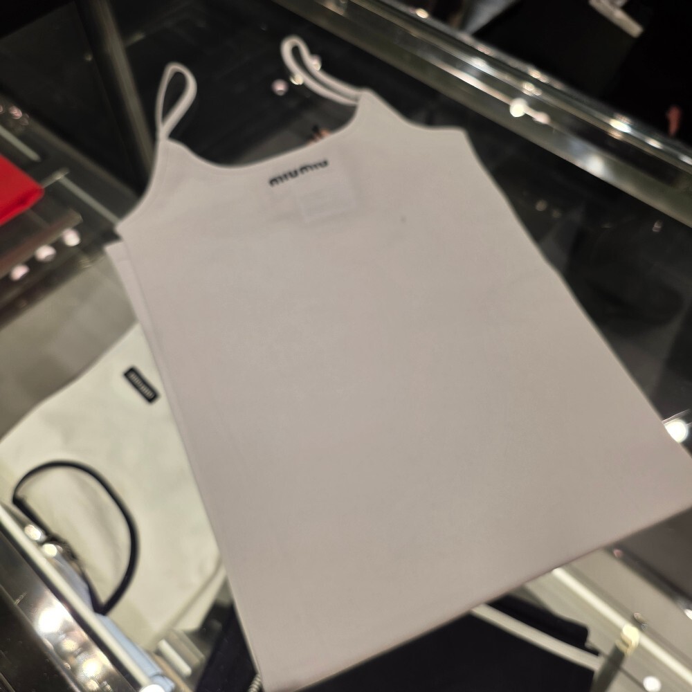 [아울렛] 미우미우 심리스 멜라지 롱 원피스 MJA901