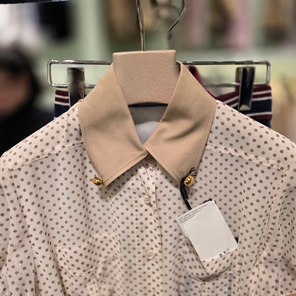 [아울렛] 프라다 폴카 도트 플리츠 미디 원피스 P3L82