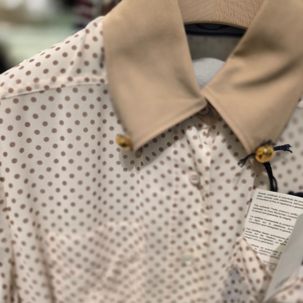 [아울렛] 프라다 폴카 도트 플리츠 미디 원피스 P3L82