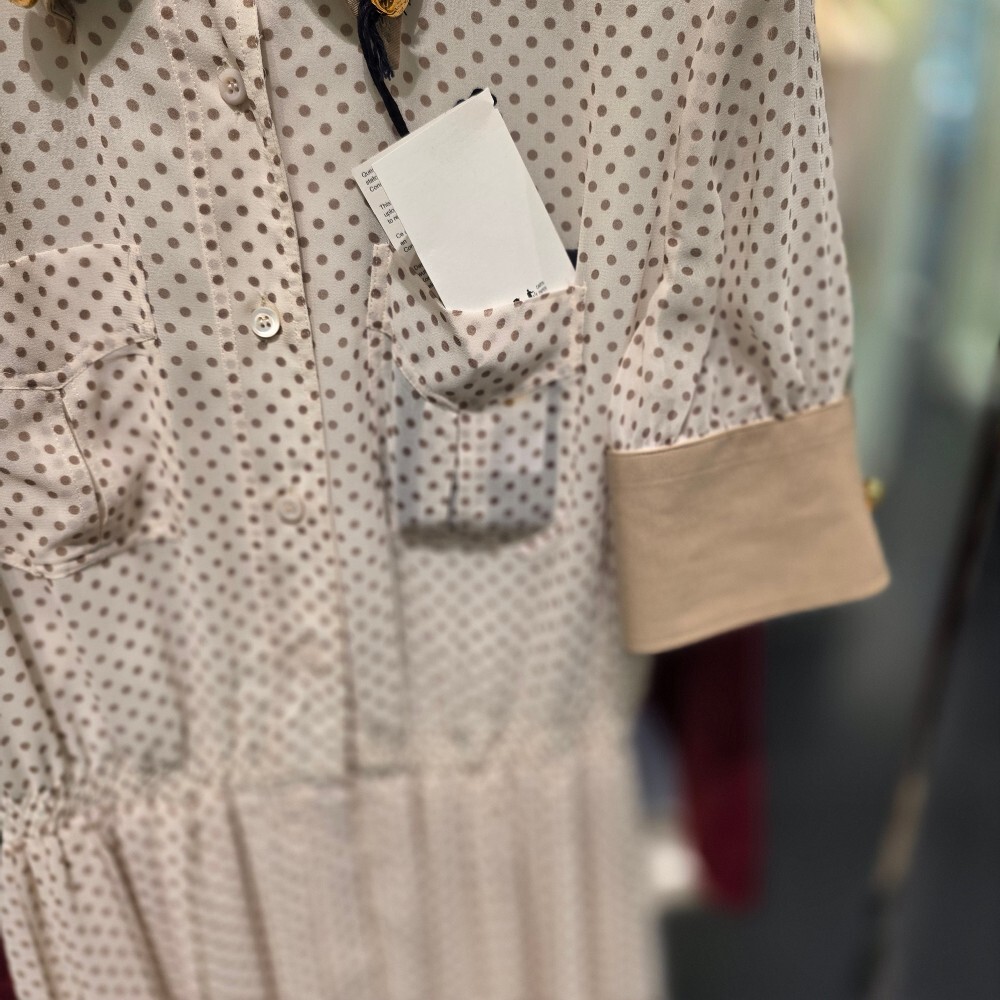 [아울렛] 프라다 폴카 도트 플리츠 미디 원피스 P3L82