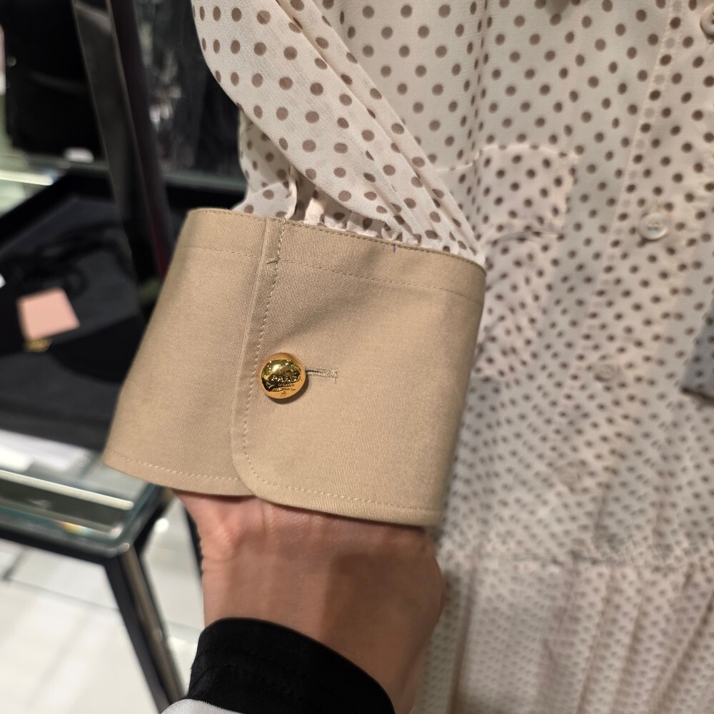 [아울렛] 프라다 폴카 도트 플리츠 미디 원피스 P3L82