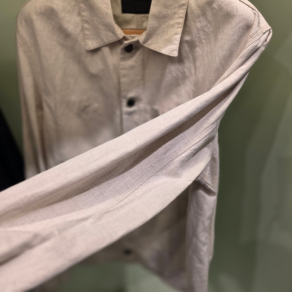 [아울렛] 프라다 삼각로고 코튼 리넨 남성 블루종 자켓 GEB254