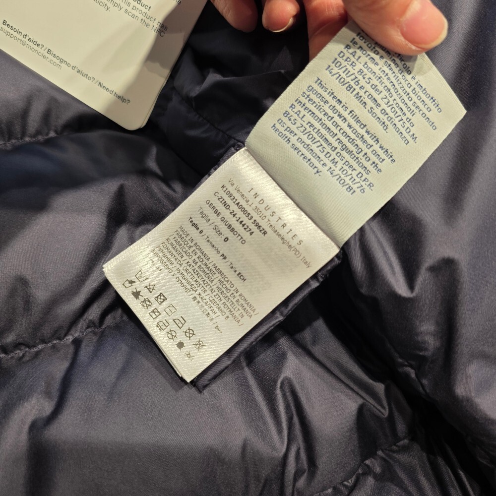 [아울렛] 몽클레르 GERBE 여성 경량 패딩 자켓 K1093 1A00053 596ZR