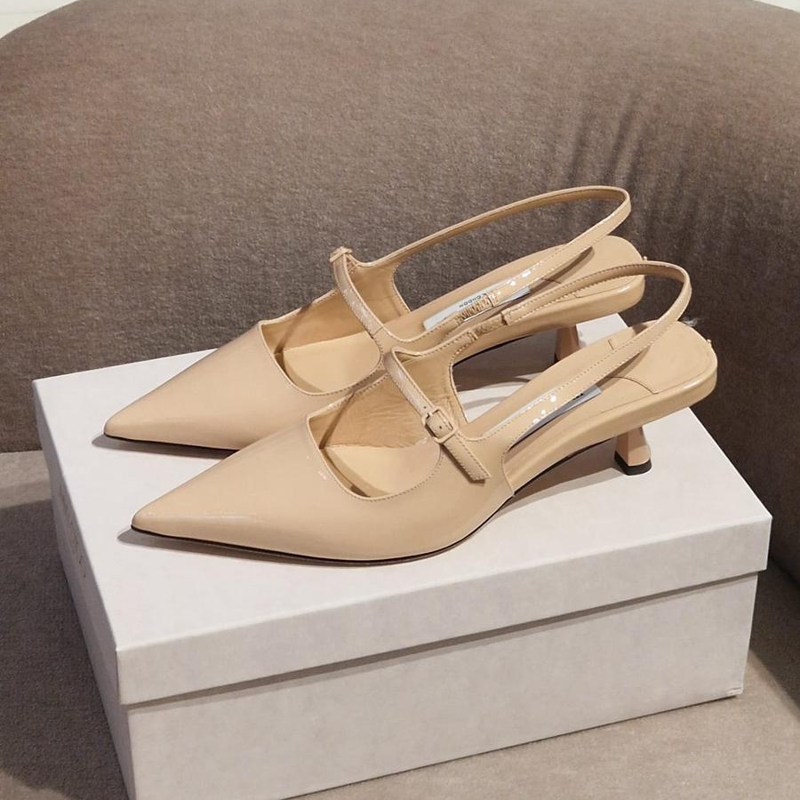 [아울렛] 지미추DIDI마카룬 페이턴트 레더 슬링백 미들힐