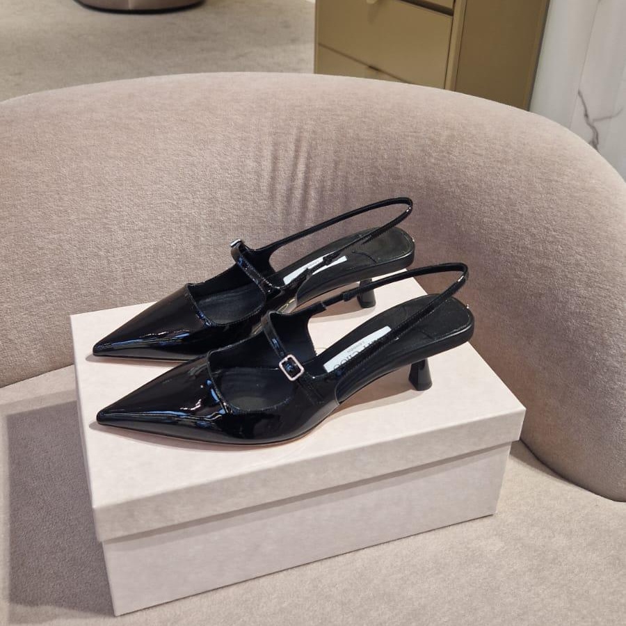 [아울렛] 지미추DIDI마카룬 페이턴트 레더 슬링백 미들힐