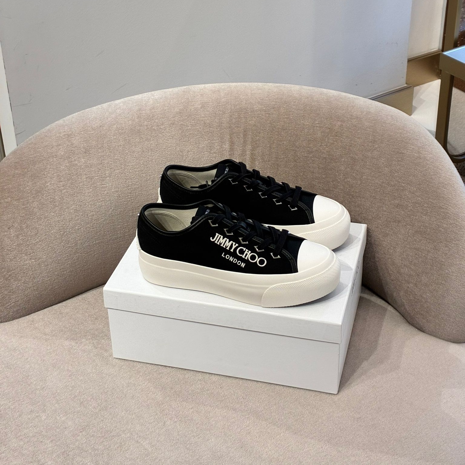 [아울렛] 지미추PALMA MAXI여성 캔버스 스니커즈