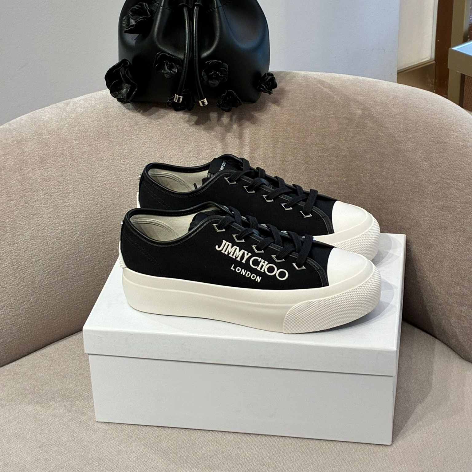 [아울렛] 지미추PALMA MAXI여성 캔버스 스니커즈