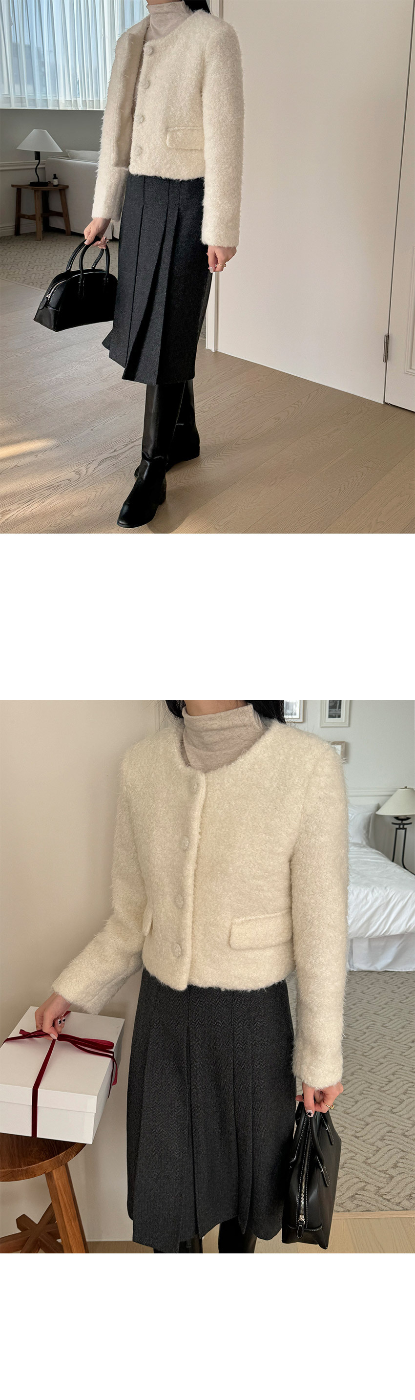 【24SS NEW】MiuMiu_women / ブークレウール クロップドトップ 