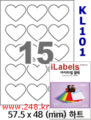 아이라벨 KL101 (15칸 하트) [100매] iLabels