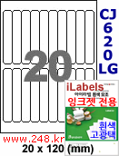 아이라벨 CJ620LG (20칸) 흰색  광택 [100매] iLabels