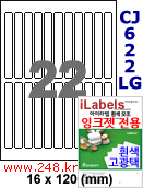 아이라벨 CJ622LG (22칸) 흰색  광택 [100매] iLabels