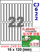 아이라벨 CJ622 (22칸) 흰색 모조 잉크젯전용 [100매] iLabels