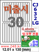 아이라벨 CJ632LG (30칸) 흰색  광택 [100매] iLabels