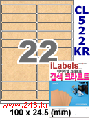 아이라벨 CL522KR (22칸) 흰색  광택 [100매] iLabels