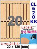 아이라벨 CL620KR (20칸) 흰색  광택 [100매] iLabels