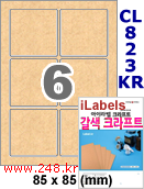 아이라벨 CL823KR (6칸) 흰색  광택 [100매] iLabels