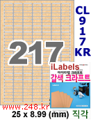 아이라벨 CL917KR (217칸) 흰색  광택 [100매] iLabels