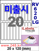 아이라벨 CJ620LG (20칸) 흰색  광택 [100매] iLabels