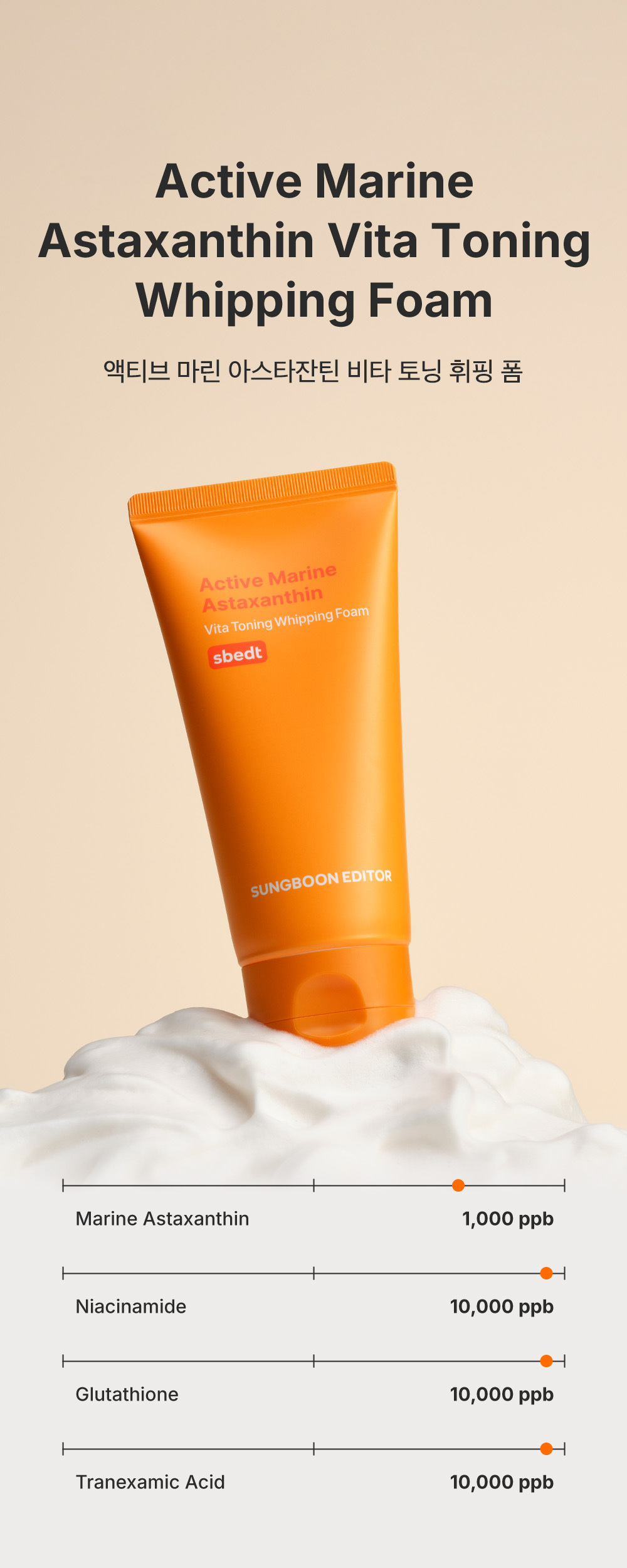 sungboon editor marine astaxanthin cleansing foam