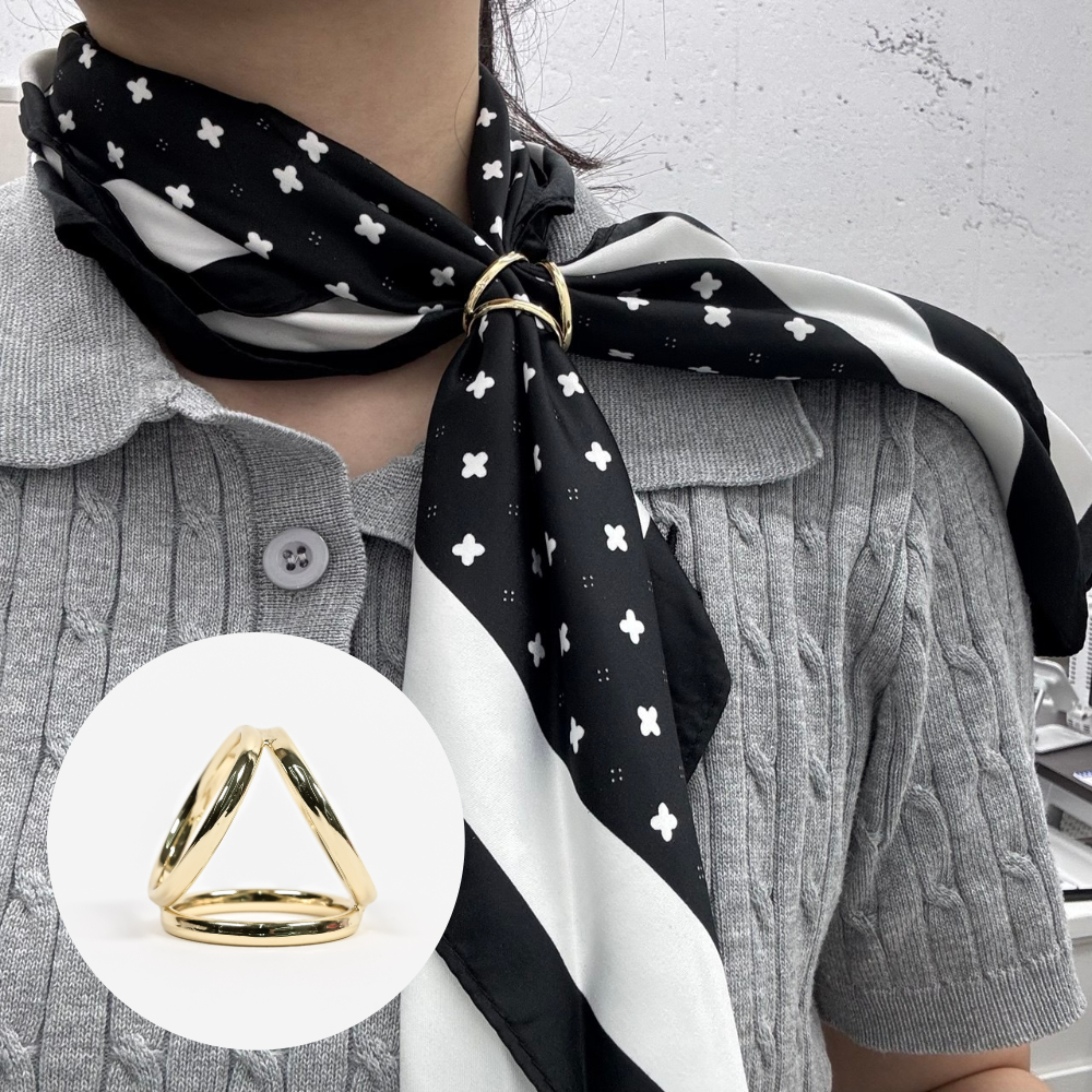 스카프링 반다나 홀더 골드