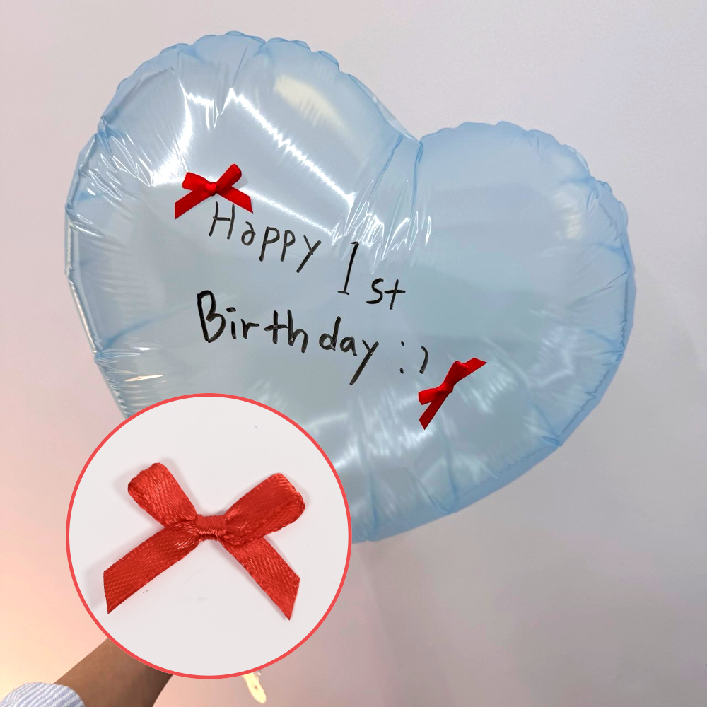 선물포장 장식 미니 리본완제품 레드 100P