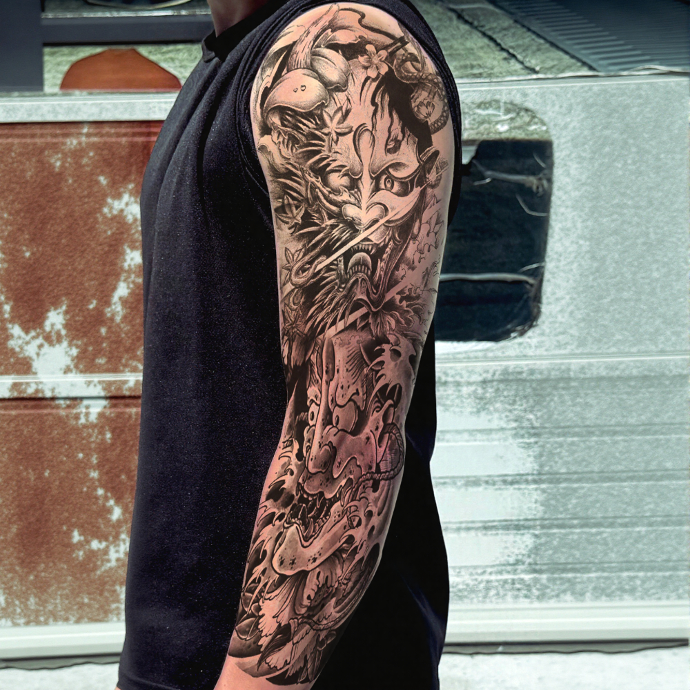 악귀탈 이레즈미 타투 문신스티커