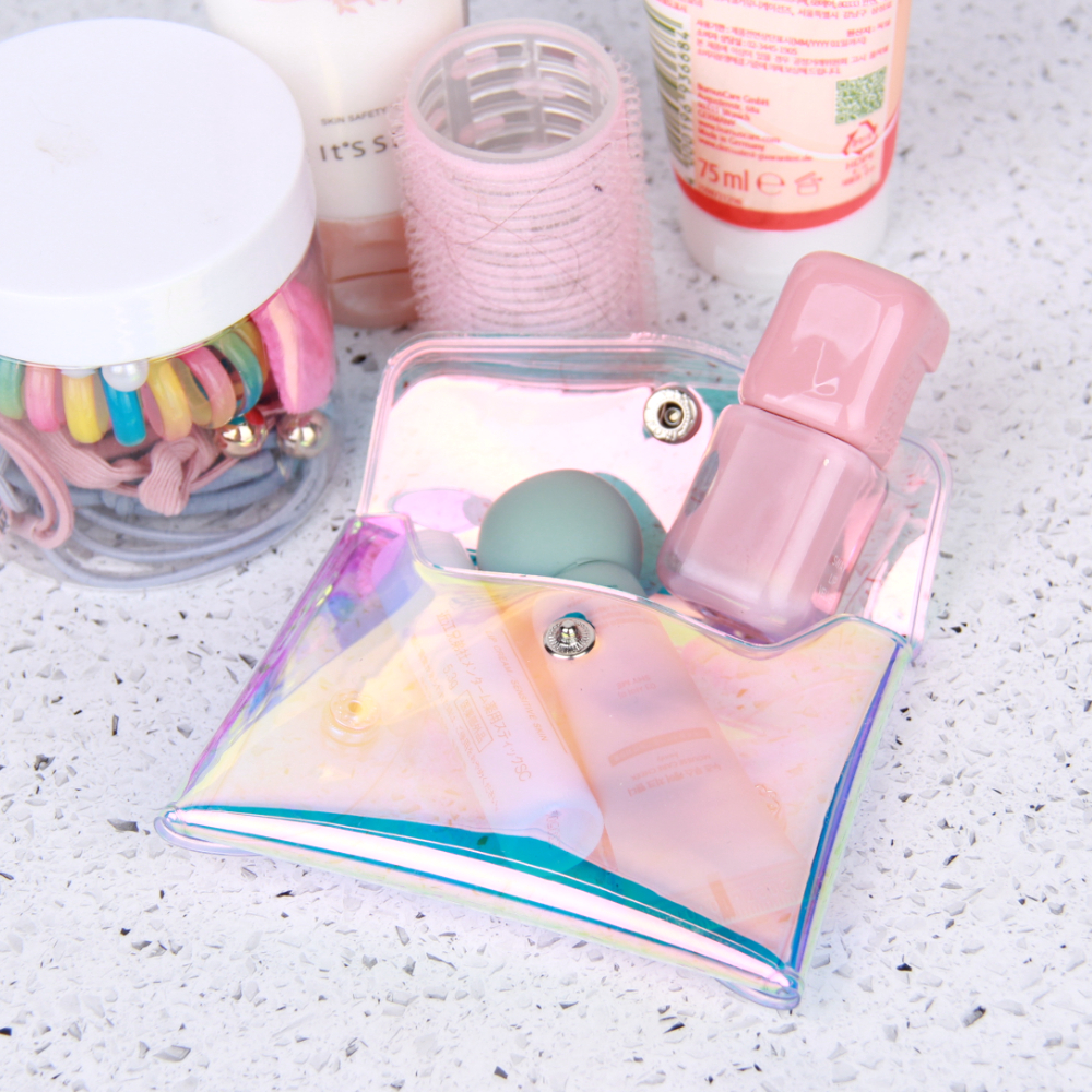 똑딱이 홀로그램 PVC 파우치 소