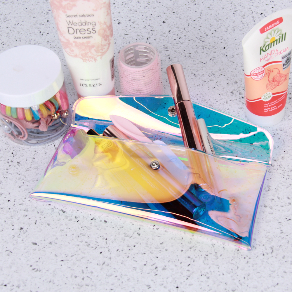 똑딱이 홀로그램 PVC 파우치 중