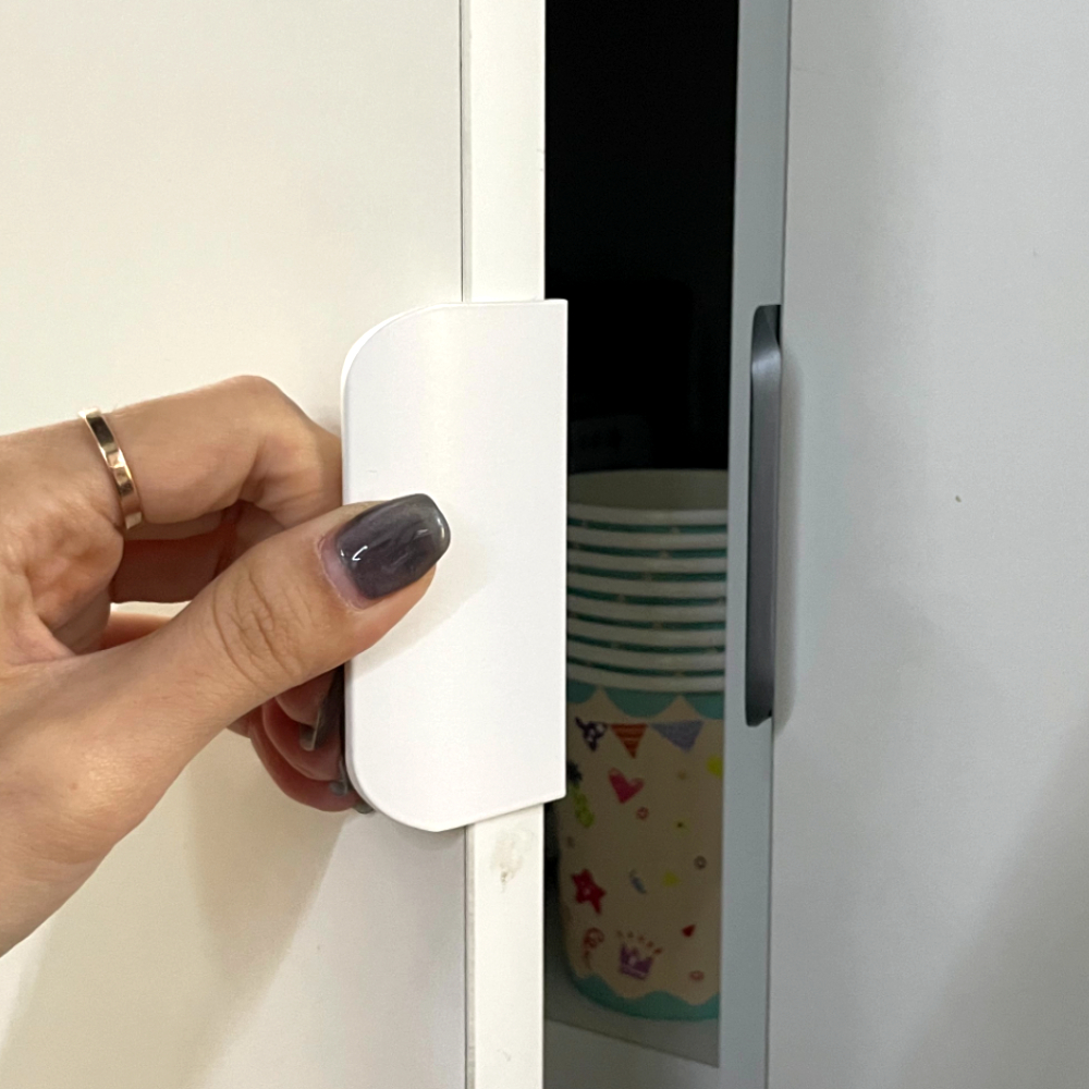 곡선형 플랩 히든손잡이 화이트 80mm