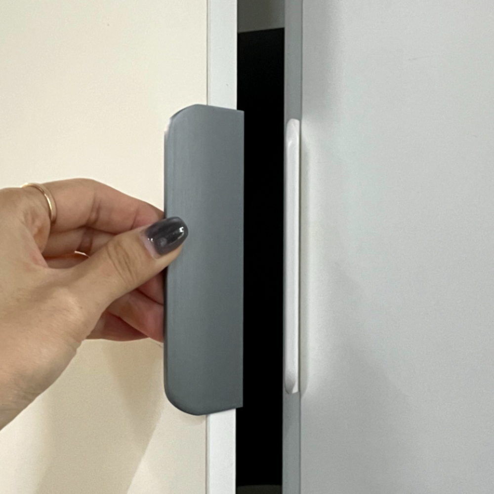 곡선형 플랩 히든손잡이 실버 120mm