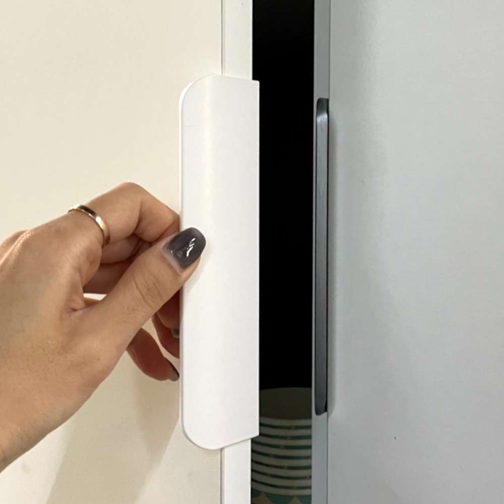 곡선형 플랩 히든손잡이 화이트 150mm