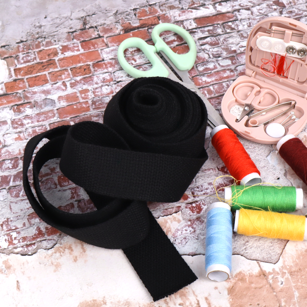 가방끈 부자재 웨이빙끈 블랙 32mm x 5m