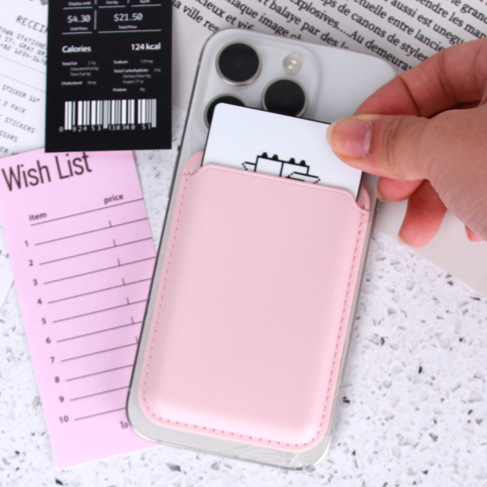 마그네틱 카드지갑 케이스 연핑크