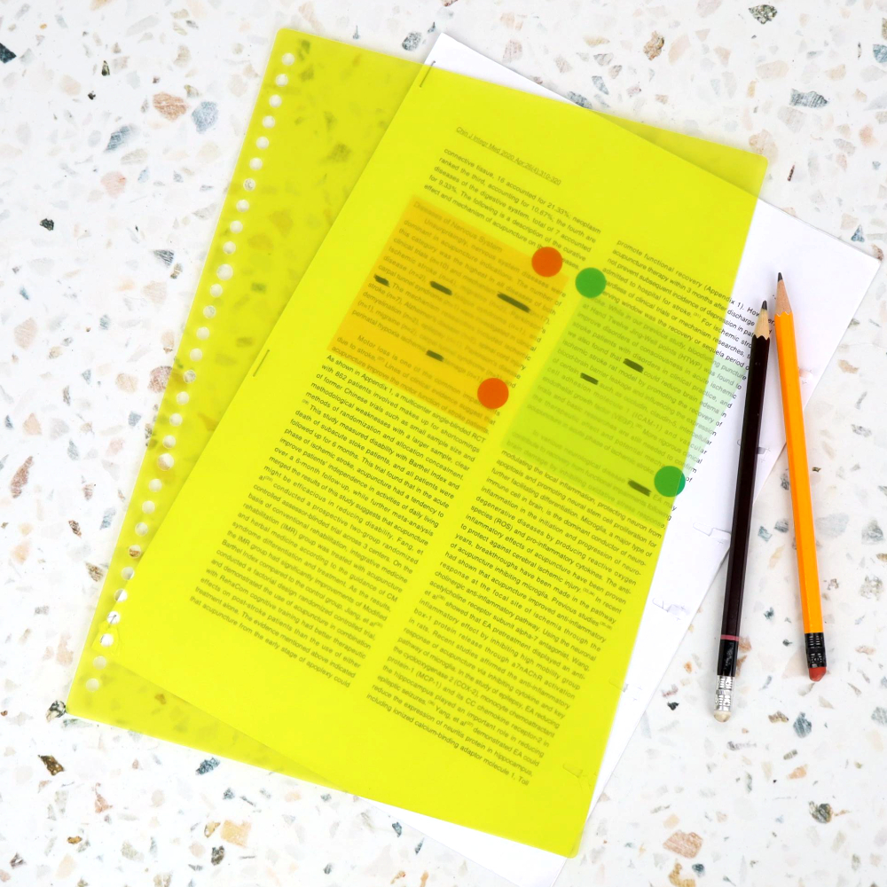 반투명 PP 셀프제본 제본표지 A4 옐로우