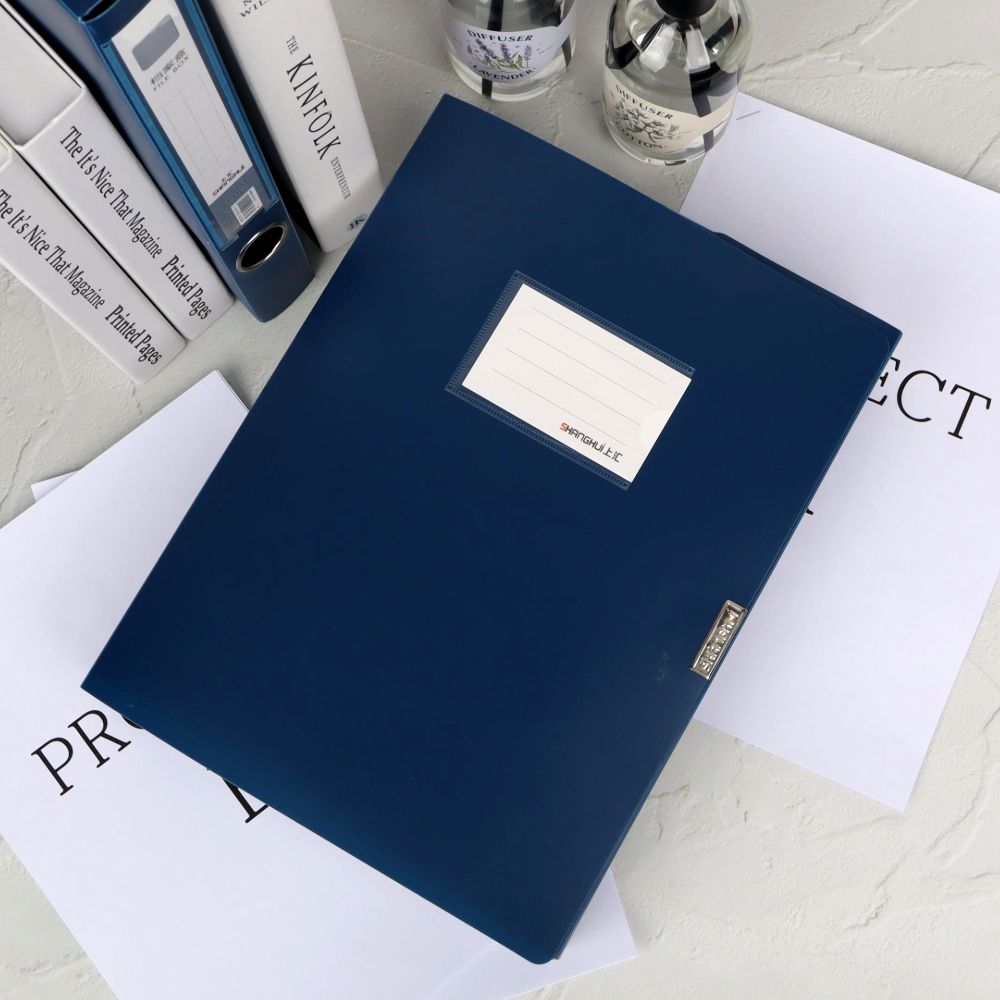 서류 보관 파일케이스 A4 네이비 35mm