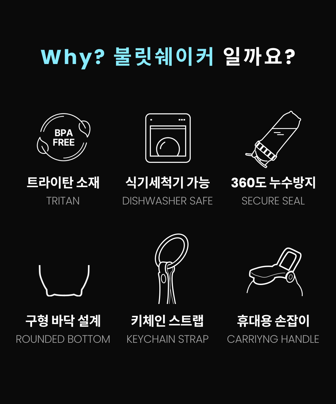 트라이탄소재,식기세척기사용가능,누수방지쉐이커,스트랩추가,손잡이보틀,블렌딩볼스테인레스