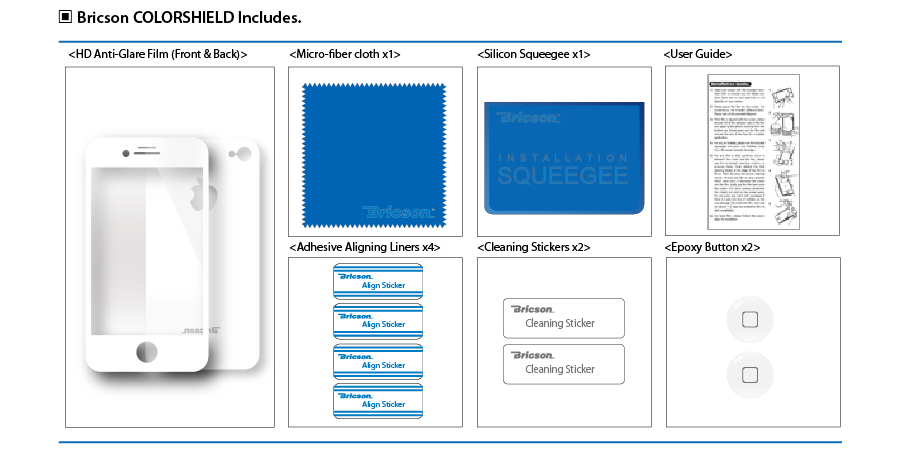 White Bricson LCD Screen Protector Film iPhone 4 4S Color Skin Film Case Cover