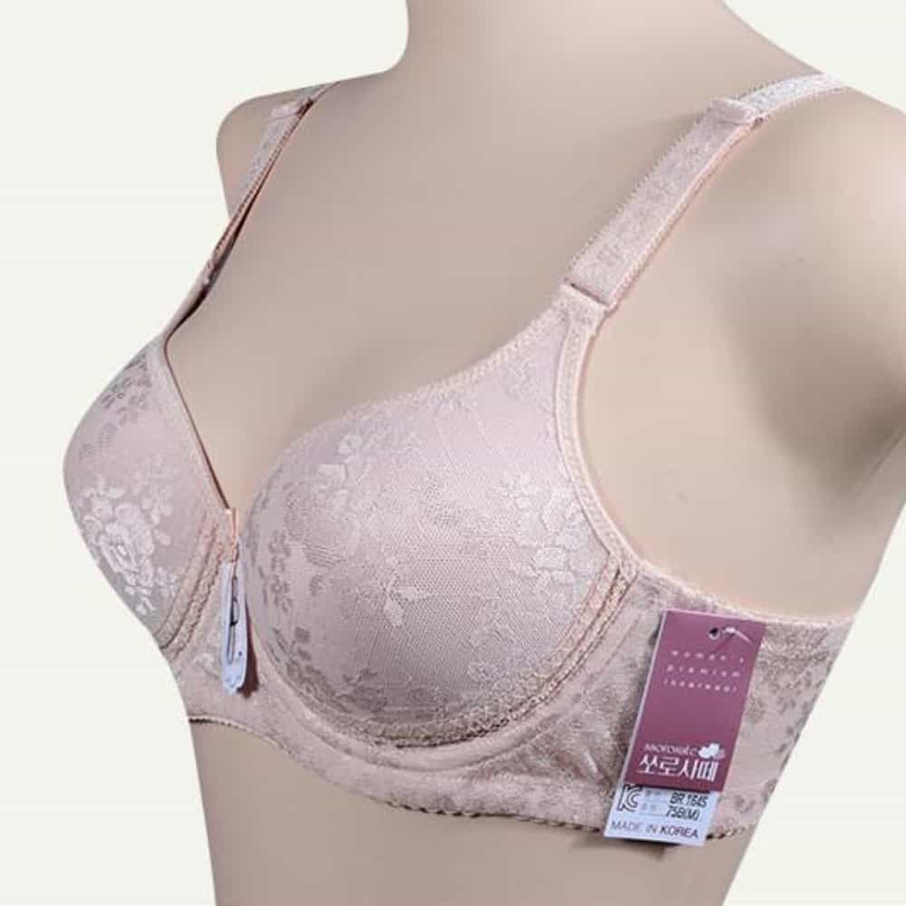 꽃무늬 쟈가드 몰드 와이어 B컵 브라 브래지어 꽃무늬속옷 50대여성속옷