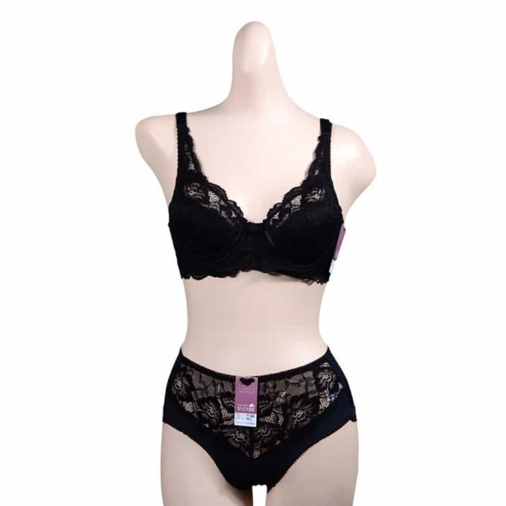 고급스러운 레이스 풀컵 와이어 3단후크 B컵브라팬티세트 여자팬티 레이스브라 50대여성속옷