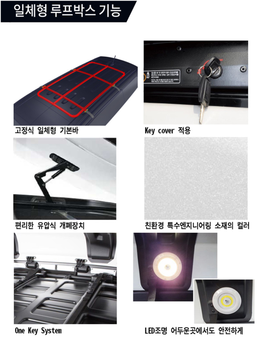 KHOTO 4세대 스타리아 US4 일체형 루프박스 양문형 820L 대용량