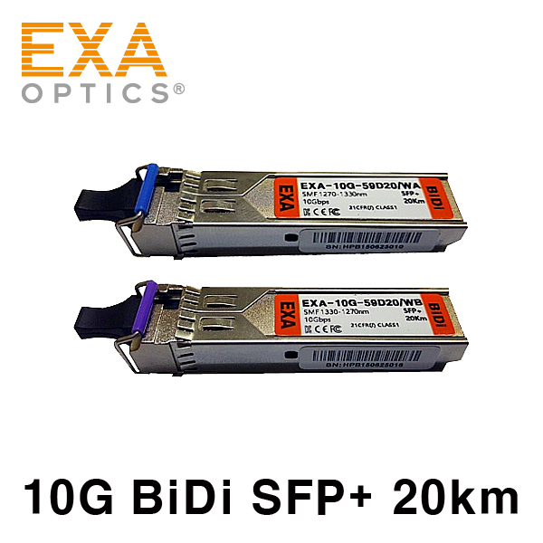 [EXA] 10G BiDi SFP+20km 싱글모드 세트