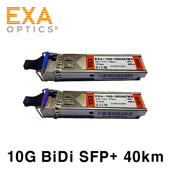 [EXA] 10G BiDi SFP+ 40km 싱글모드 세트