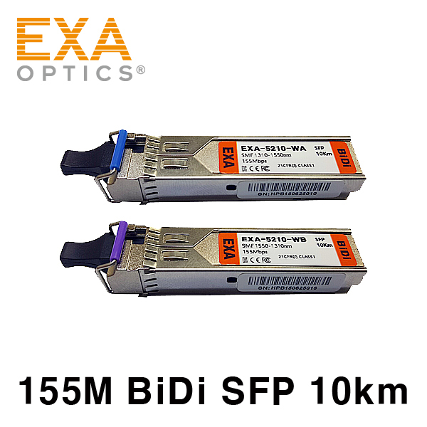 [EXA] 155M BiDi SFP Pair 10km SMF Optical Transceiver