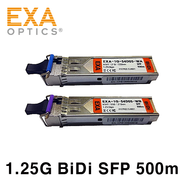 [EXA] 1.25G BiDi SFP Pair, 500m, MMF Optical Transceiver