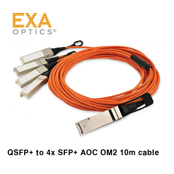 [EXA] QSFP+ to 4x 10G SFP+ AOC OM2 10m Optical Cable