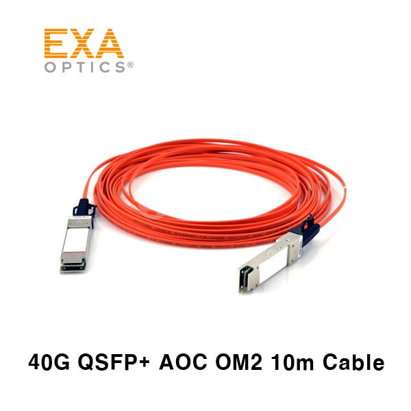 [EXA] 40G QSFP+ AOC OM2 10M 光ファイバ ケーブル